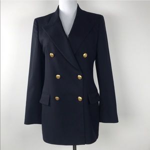 Double Breasted Brooks Brothers Navy Wool Blazer